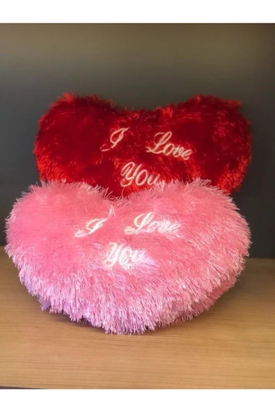 Sevgililer Gününe Özel 2li Kalp Kırlent Kırmızı Ve Pembe (ı Love You )
