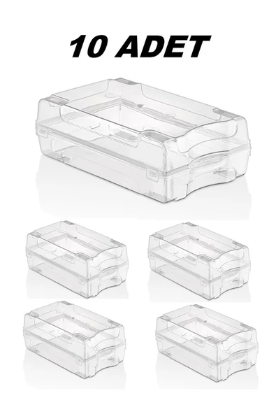 10 Adet Kadın Ayakkabı Kutusu Şeffaf Ayakkabı Saklama Kutusu - Dolap Içi Ayakkabılık Düzenleyici - Resim 2