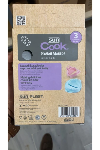 3'lü Ravioli Kalıbı Çiğ Börek- Mantı Poğaça - Kurabiye Kalıbı Seti - Resim 2