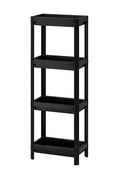 Vesken 4 Bölmeli Banyo Rafı Ünitesi Siyah Ikea Model Mutfak Düzenleyici Raf - 2