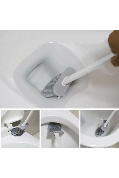 Silikon Tuvalet Fırçası Banyo Bükülebilir Silikon Wc Fırçası - 3