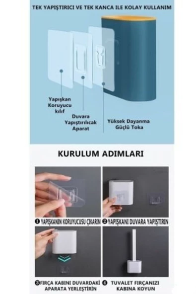 Silikon Tuvalet Fırçası Banyo Bükülebilir Silikon Wc Fırçası - 5