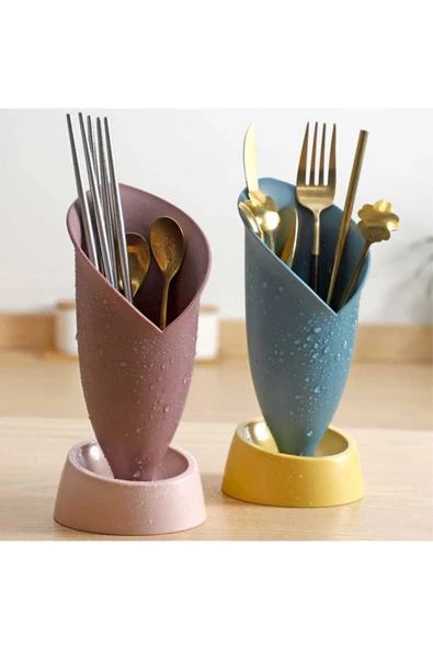 Lv-215 Tulip Organizer Kalemlik Ve Kaşıklık Mini Saksı Lale Dekoratif Saksı - 4