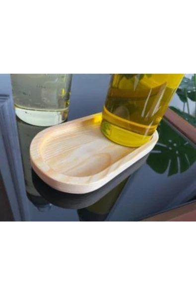 Borasiklat Ahşap Standlı 2`li 500 ml Damlatmaz Akıllı Cam Yağlık-sirkelik Seti - 5