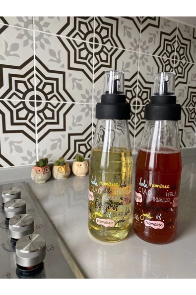 2 Adet Damlatmaz Akıllı 750 ml Cam Yağlık Sirke Hola
