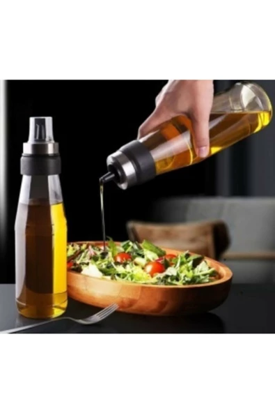 2 Adet 750 ml Büyük Boy Akıllı Damlatmaz Cam Yağlık Sirkelik - 3