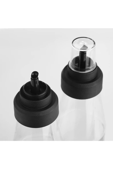 Büyük Boy Damlatmaz Akıllı Ahşap Standlı 3 Parça Cam Yağlık Seti - 720 ml - Resim 4