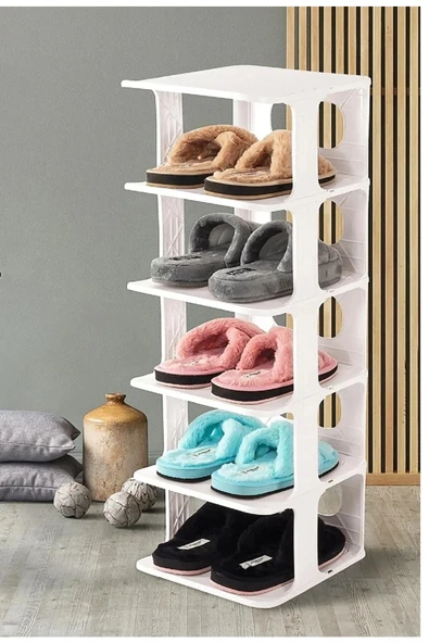 5 Katlı Lüks Ayakkabılık Kapı Önü Ayakkabı Rafı Terlik Düzenleyici Organizer Portatif Dolap - 2