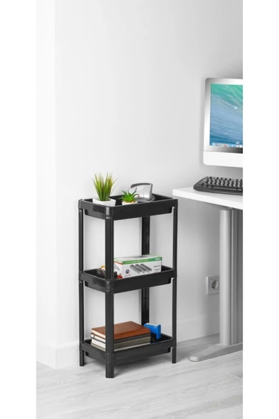 Ikea Vesken 3 Kat Organize Toparlayıcı Raf Ünitesi Siyah