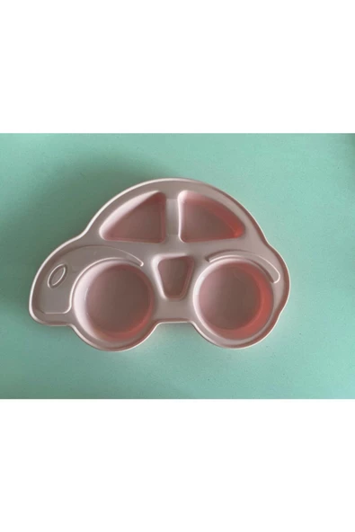 Çocuk Yemek Seti - Mama Tabağı Çatal Kaşık Takımı Pembe - 5