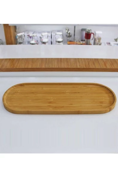 2'li Kahve Ahşap Sunum Tahtası - Yağlık Altlığı Büyük Boy - 3