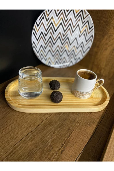 Ahşap Kahve Sunum Tepsisi - Çay Ve Yağlık Altlığı Büyük Boy