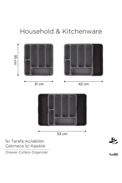Çift Tarafa Açılabilen Organizer Çekmece Içi Kaşıklık - 3