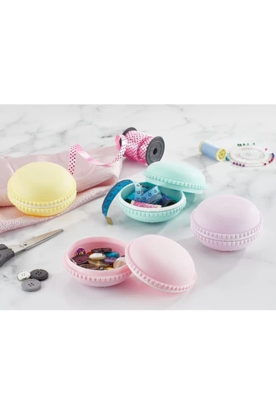 Soft 3 Lü Okul Ve Piknik Için Makaron Çerezlik Saklama Kutusu 400 ml - 2