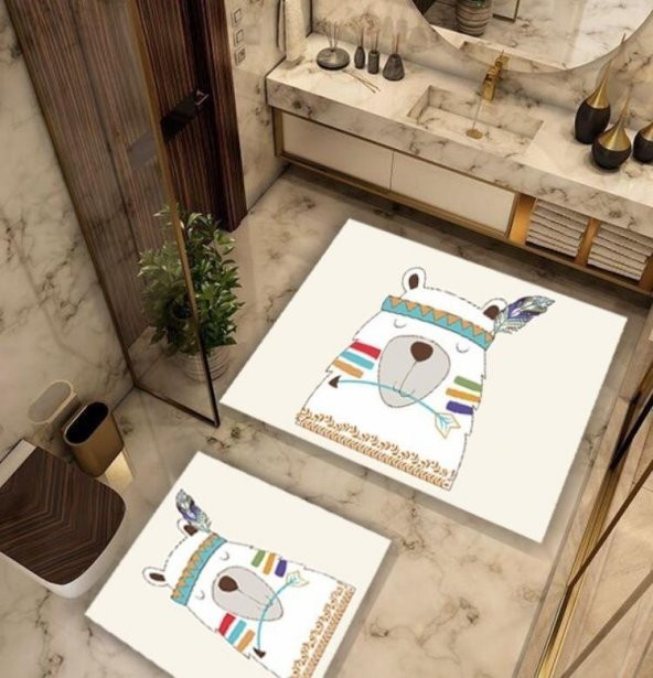 Bayev Soley Bear Djt. 2 Li Banyo Paspas Seti Klozet Takımı 1007 01 ürün görseli