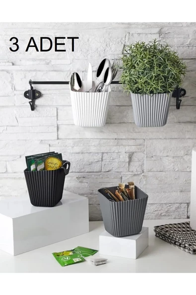 223 3'lü Düzenleyici Organizer Kaktüs Saksısı Asılabilir Organizer