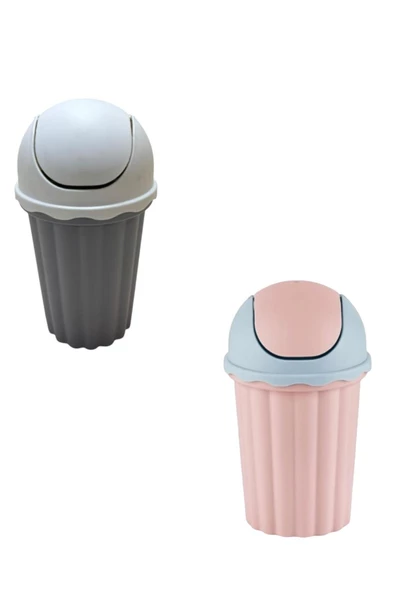 Mini Masaüstü Çöp Kovası - Asorti Renk Makaron Çöp Kovası