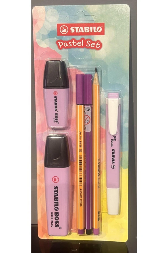 Stabilo Fosforlu Kalem Tek Renk Pastel 6 Lı Set Lila