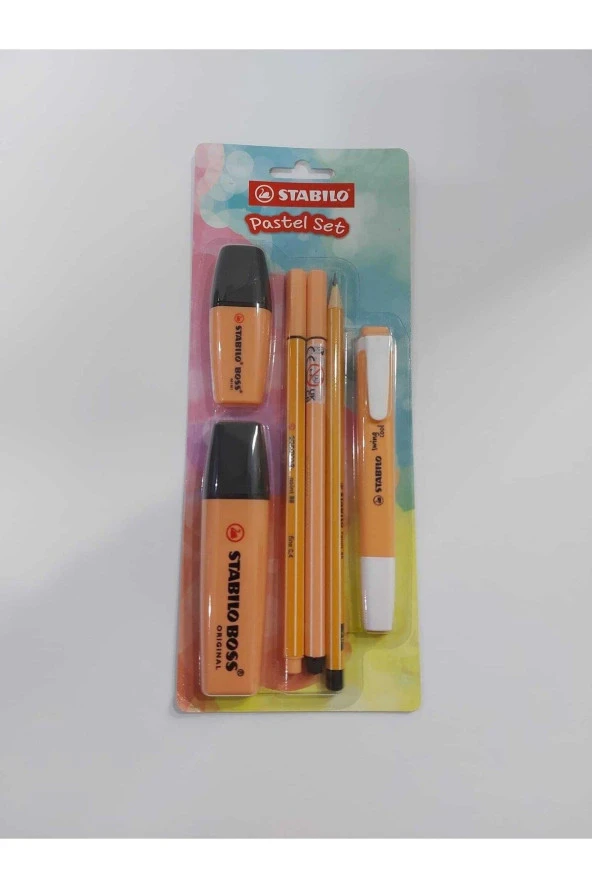 Stabilo Fosforlu Kalem Tek Renk Pastel Set 6 Lı Turuncu