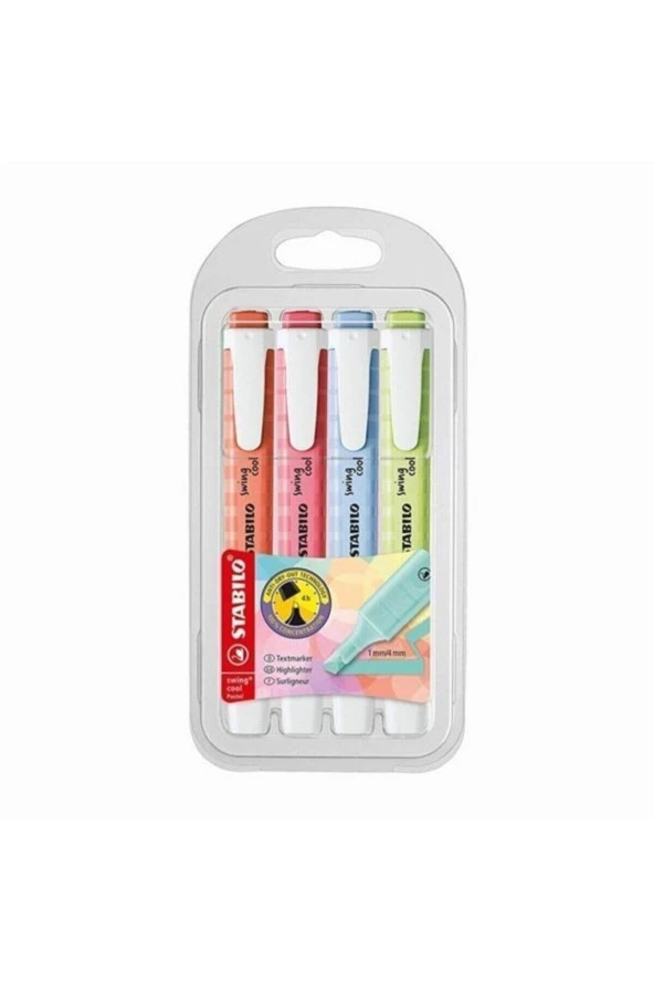 Stabilo Fosforlu Kalem Swing Cool Pastel 4 Lü Paket