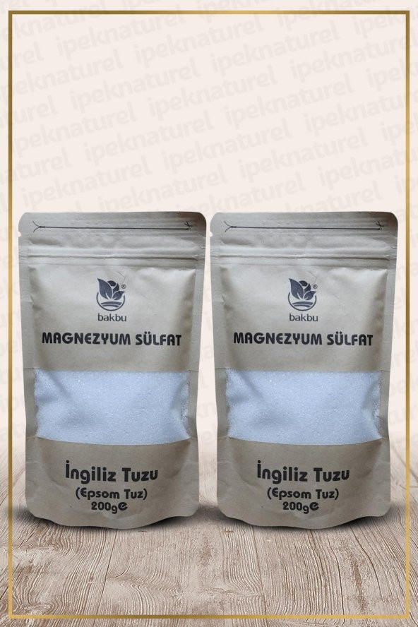 Bakbu 2Li İngiliz Tuzu Magnezyum Sülfat 200 Gr (Epsom Tuzu)