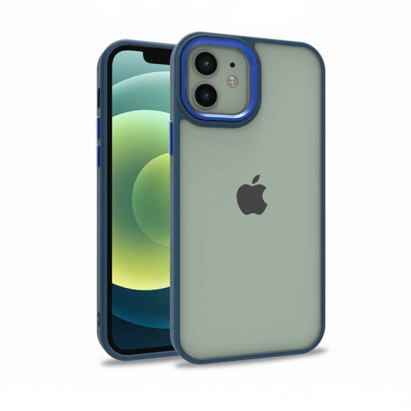 Apple iPhone 12 Kılıf Kamera Korumalı Mat Renkli Silikon