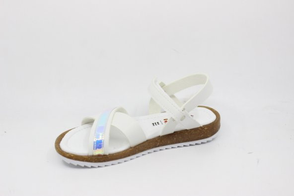Zerhan 29 Kız Çocuk Beyaz Cırtlı Sandalet - 3