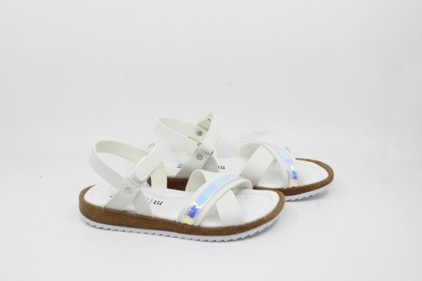Zerhan 29 Kız Çocuk Beyaz Cırtlı Sandalet - 4