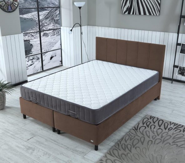 İpek Mobilya Alto Set ( Baza + Başlık + Yatak ) Renk KAHVERENGİ 120X200