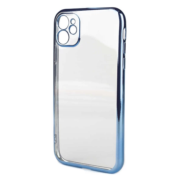 iPhone 11 Kılıf Uyumlu Şeffaf Kamera Korumalı Kenarları Renkli Yumuşak Glitter Full Kılıf - 4