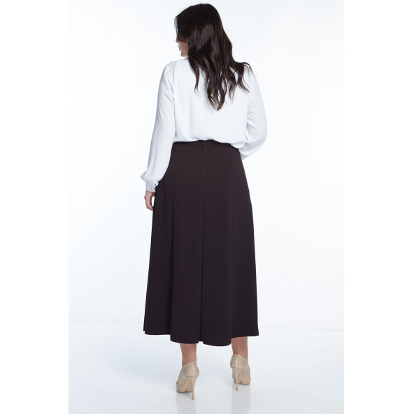 SORALLİNE KADIN BÜYÜK BEDEN PİLELİ ETEK 776 KAHVE - 5