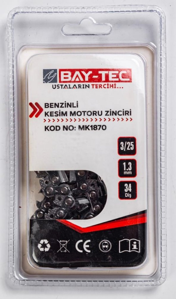 Bay-Tec Motorlu Testere Zinciri 3/25 34 Diş Mk-1870