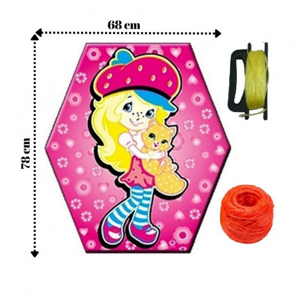 Uçurtma Çıtalı Kız Modeli Yedek İpli 1 Adet Artlantis Çıtalı Uçurtma 1 Adet