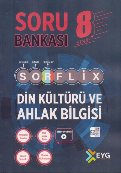EYG 8.SINIF SORFLİX DİN KÜLTÜRÜ VE AHLAK BİLGİSİ SORU BANKASI ürün görseli
