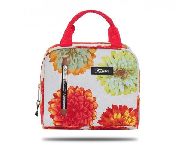 Lounch Color Siyah Pembe Çiçek Desen Beslenme Çantası - 7