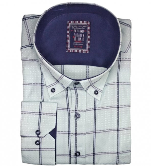 Büyük Beden Battal Boy Kareli Erkek Gömlek Uzun Kol - 4