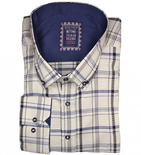 Büyük Beden Battal Boy Kareli Erkek Gömlek Uzun Kol - 5