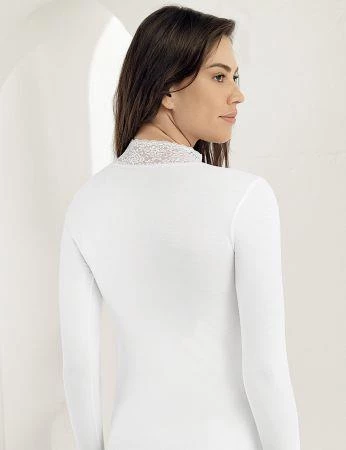 Şahinler Bayan Uzun Kollu Dantelli Likralı Atlet Body B622 - 3