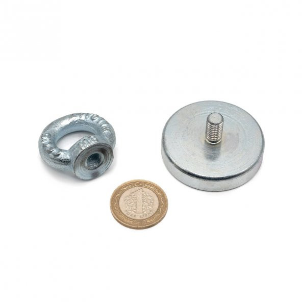 Magnet Fishing Süper Güçlü Halkalı Neodyum Pot Mıknatıs, 48mm Çap, Kanca Kurtarma Mıknatısı - 3