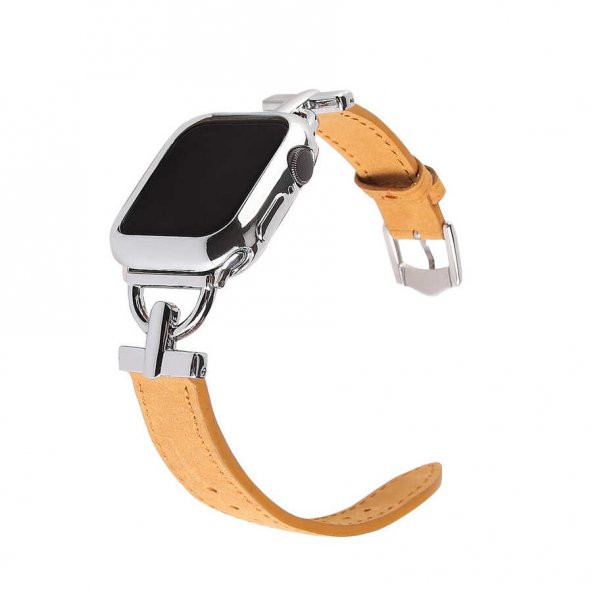 ​​​Apple Watch 7 45mm KRD-53 Dayanıklı Deri Tasarım Kordon