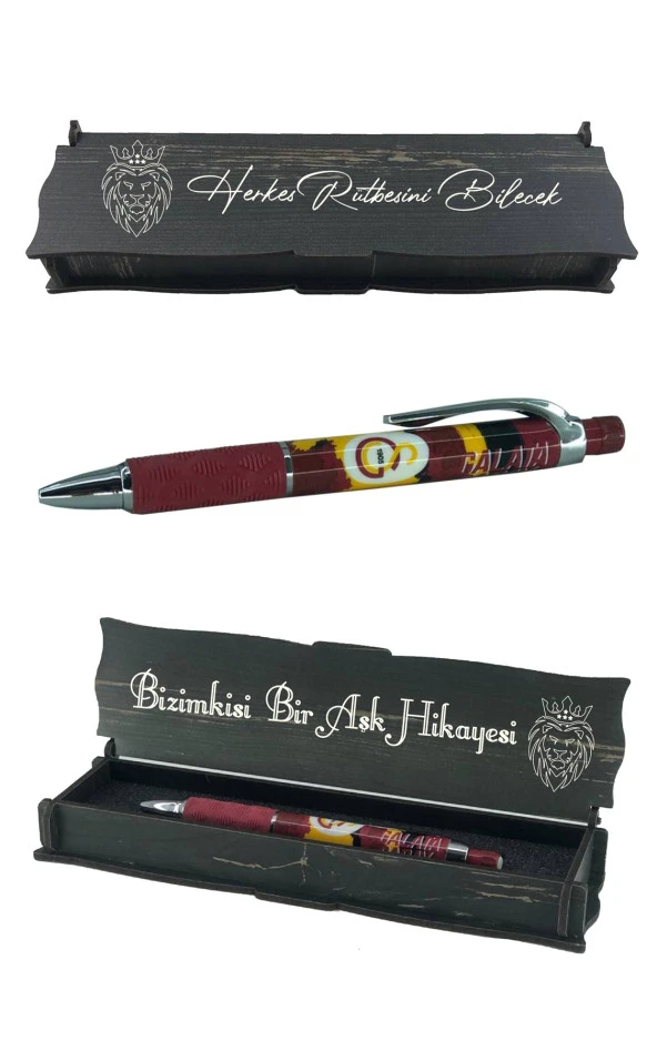 Galatasaray Orijinal Uçlu Kalem, Özel Ahşap Kutulu