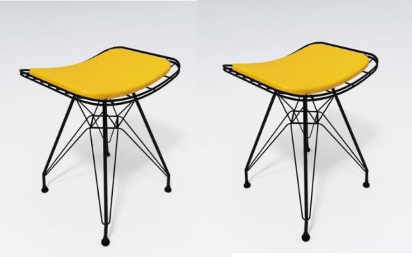 Knsz kafes tel sandalyesi taburesi 2 li mutlu syhsrı ofis cafe bahçe mutfak