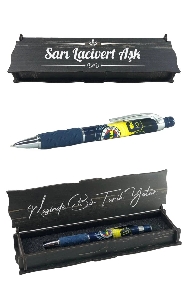 Fenerbahçe Orijinal Uçlu Kalem 0.7 Hediyelik Ahşap Kutulu
