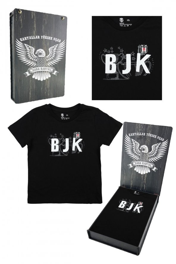 Beşiktaş Orijinal Çocuk T-Shirt Hediyelik Ahşap Kutulu