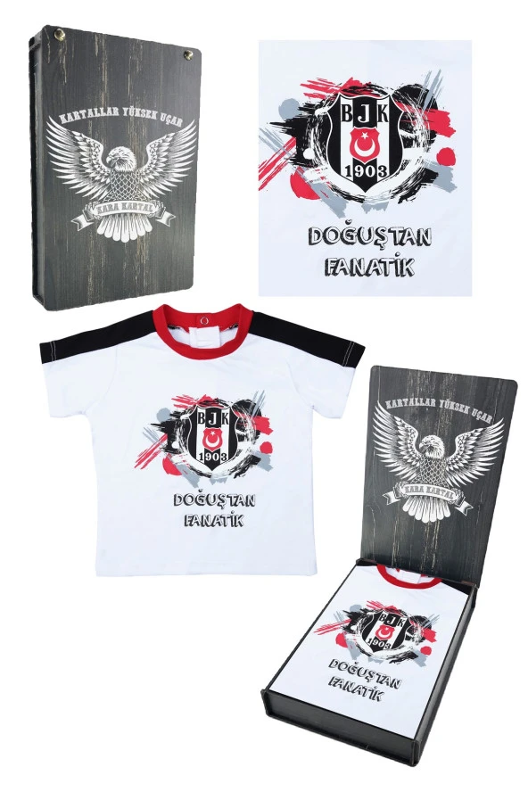 Beşiktaş Orijinal Bebek T-Shirt Hediyelik Ahşap Kutulu - 2