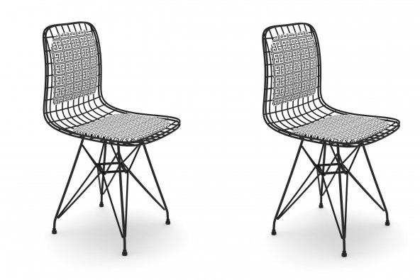 Knsz kafes tel sandalyesi 2 li mazlum syhtalen sırtminderli ofis cafe bahçe mutfak