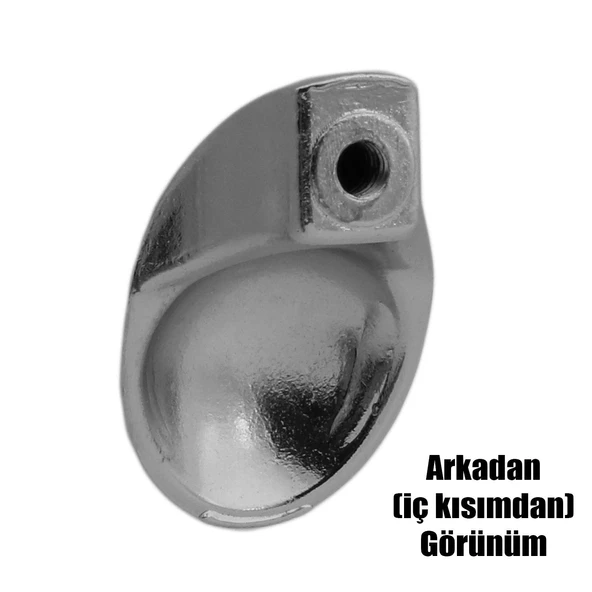 Damla Mobilya Mutfak Çekmece Dolap Dolabı Kapak Kulpu Kulpları Kulbu Parlak Füme Metal Düğme Kulp - 4