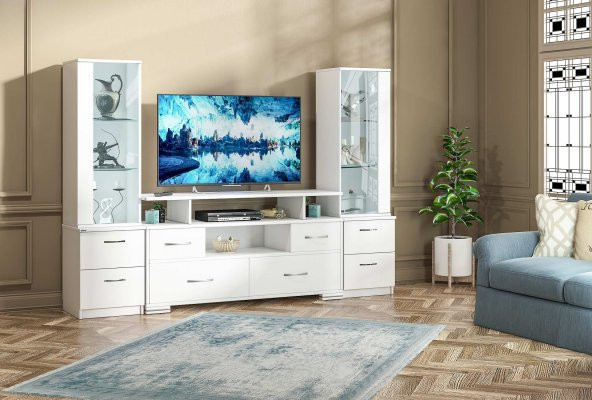 ABRE vm-4244042 BEYAZ TV UNİTESİ LCD SEHPASI