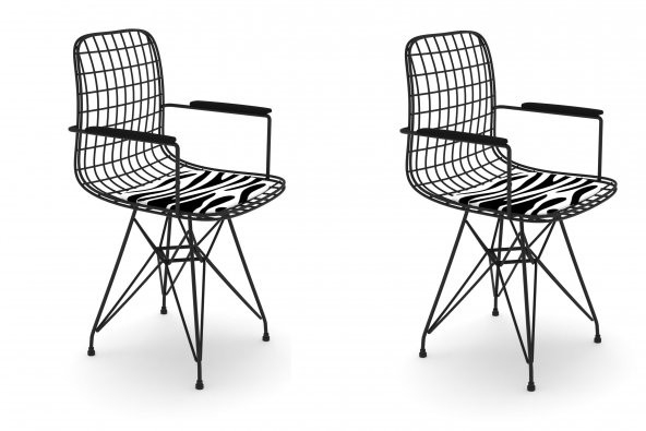 Knsz kafes tel sandalyesi 2 li mazlum syhbonar kolçaklı ofis cafe bahçe mutfak