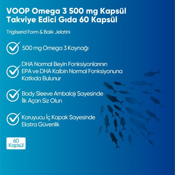VOOP Omega 3 Balık Yağı 500 mg 60 Kapsül - 2